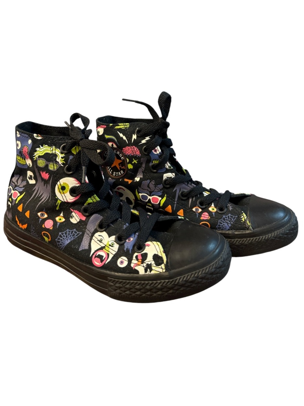 Converse Chuck Taylor All Star Halloween Monster Faces High Top Sneaker Shoes